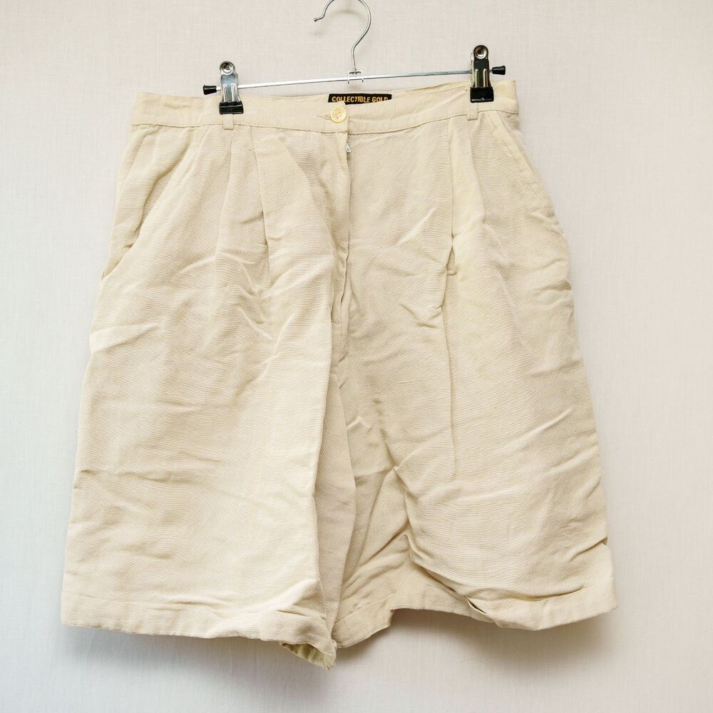 Vintage Collectible Gold by Georgio Sant Angelo womens shorts linen blend 14